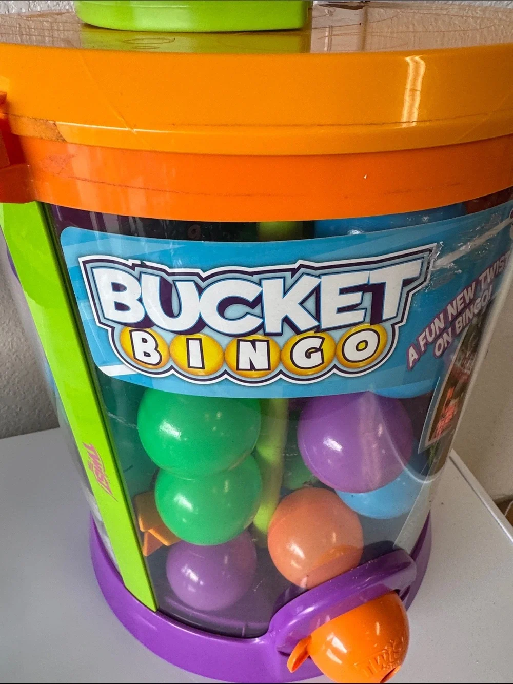 Bucket Bingo Kids Game - Colorful Orange, Purple & Green Play Set